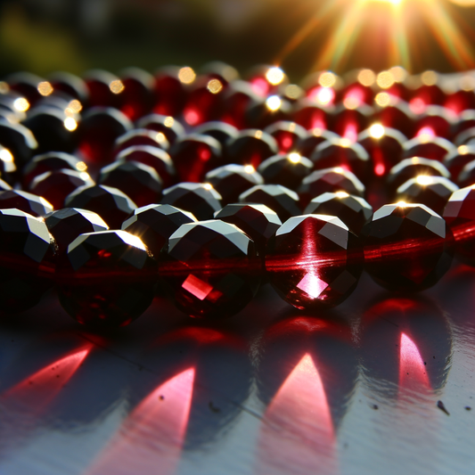 Harness the Vibrant Energy and Timeless Beauty of Natural Garnet Faceted Round Beads in Your Jewelry Creations