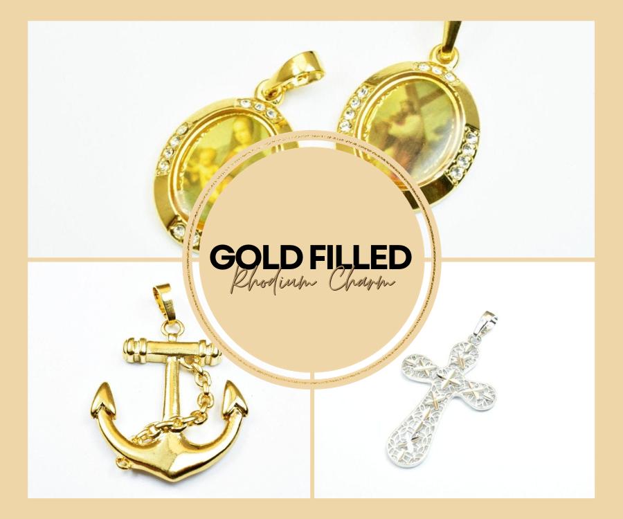 Gold Filled •Rhodium Charm