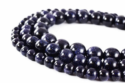 Blue Star Sand Gemstone Round Beads Size 6mm/8mm/10mm Beaded Bead loose Beads birthstone Beads for jewelry making - BeadsFindingDepot