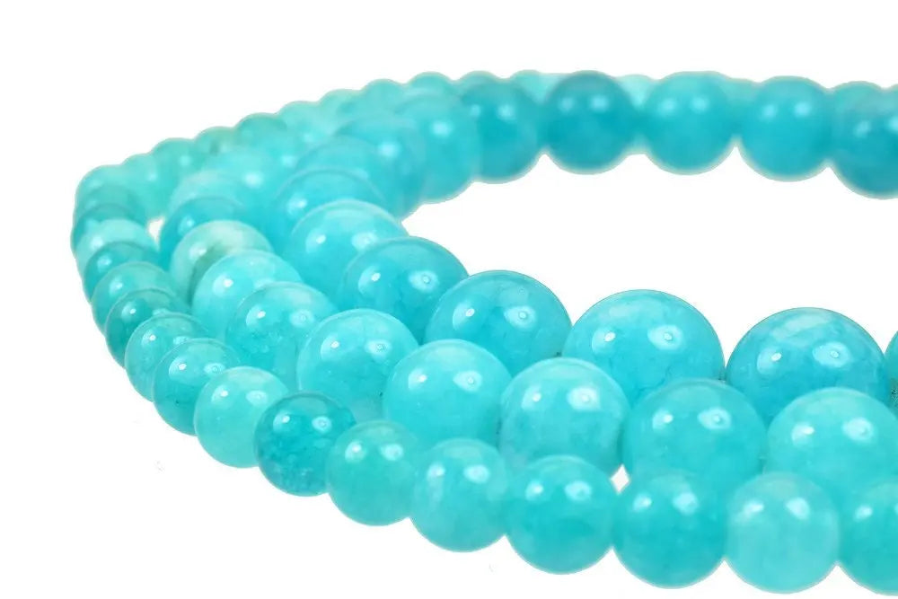 "Turquoise blue gemstone beads strand for jewelry making"