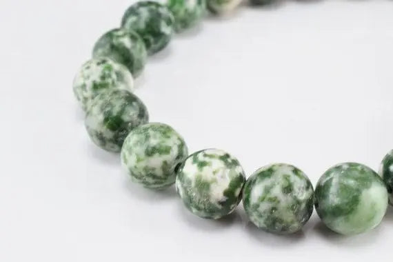 Natural Green Spot Jasper Gemstone Round Beads 6mm/8mm/10mm Natural Stones Beads natural healing stone chakra stones for Jewelry Making - BeadsFindingDepot