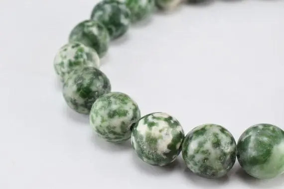 Natural Green Spot Jasper Gemstone Round Beads 6mm/8mm/10mm Natural Stones Beads natural healing stone chakra stones for Jewelry Making - BeadsFindingDepot