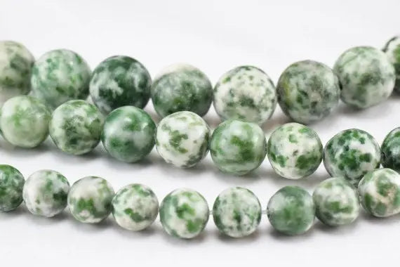 Natural Green Spot Jasper Gemstone Round Beads 6mm/8mm/10mm Natural Stones Beads natural healing stone chakra stones for Jewelry Making - BeadsFindingDepot