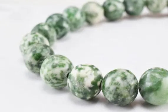 Natural Green Spot Jasper Gemstone Round Beads 6mm/8mm/10mm Natural Stones Beads natural healing stone chakra stones for Jewelry Making - BeadsFindingDepot