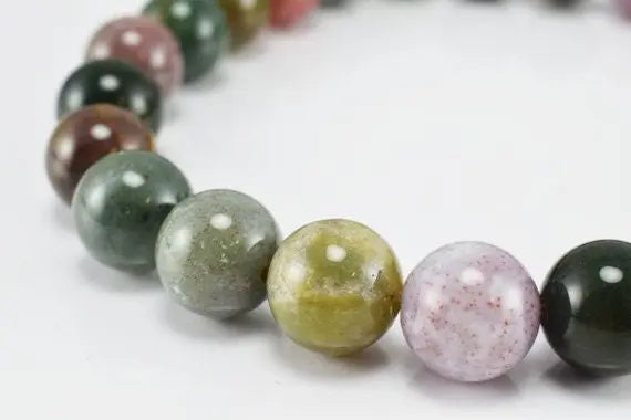 New Indian Agate Gemstone Round Beads 6mm/8mm/10mm Natural Stones Beads natural healing stone chakra stones for Jewelry Making - BeadsFindingDepot