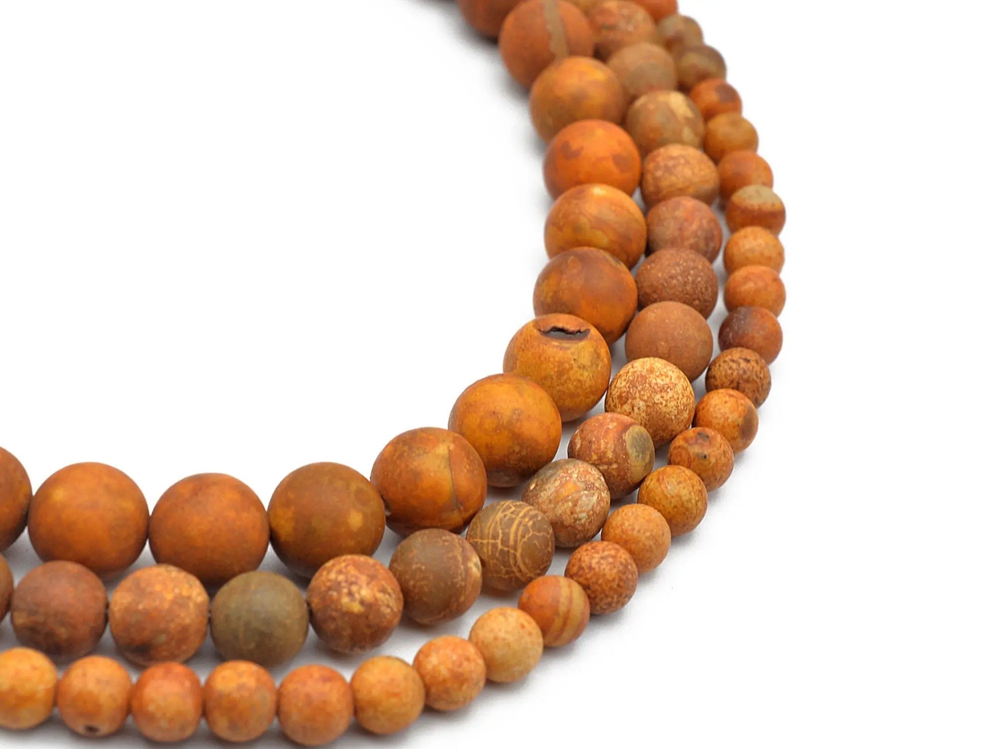 Matte Grain Jasper Round Beads 6mm/8mm/10mm Round Beads Natural Gemstone Beads For jewelry making AA Quality - BeadsFindingDepot