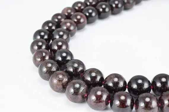 Dark Garnet Gemstone Round Stone Beads (B Quality) Size 10mm/11mm Strand natural healing birthstone loose gemstone for jewelry making#0186 - BeadsFindingDepot