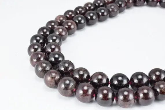 Dark Garnet Gemstone Round Stone Beads (B Quality) Size 10mm/11mm Strand natural healing birthstone loose gemstone for jewelry making#0186 - BeadsFindingDepot