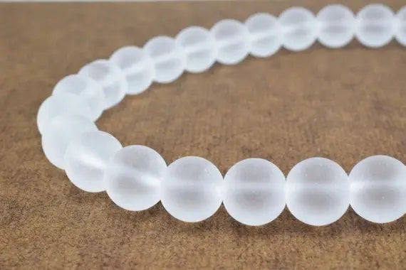 New Frosted Matte Crystal Quartz Gemstone Round Beads 5mm/7mm/8.5mm/10mm/12mm Natural Stone Beads natural healing stones for Jewelry Making - BeadsFindingDepot