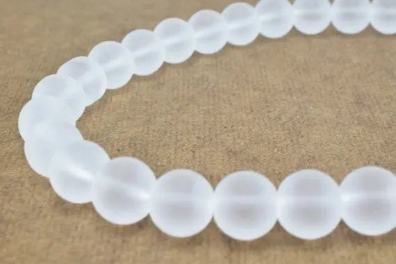 New Frosted Matte Crystal Quartz Gemstone Round Beads 5mm/7mm/8.5mm/10mm/12mm Natural Stone Beads natural healing stones for Jewelry Making - BeadsFindingDepot