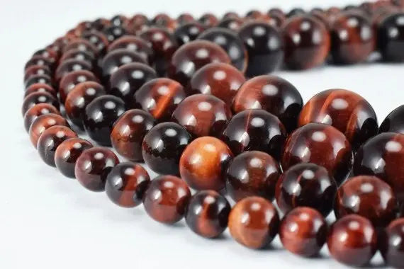 Red Tiger Eye Gemstone Round Beads 6mm/8mm/10mm/12mm Natural Stones Beads natural healing stone chakra stones for Jewelry Making - BeadsFindingDepot