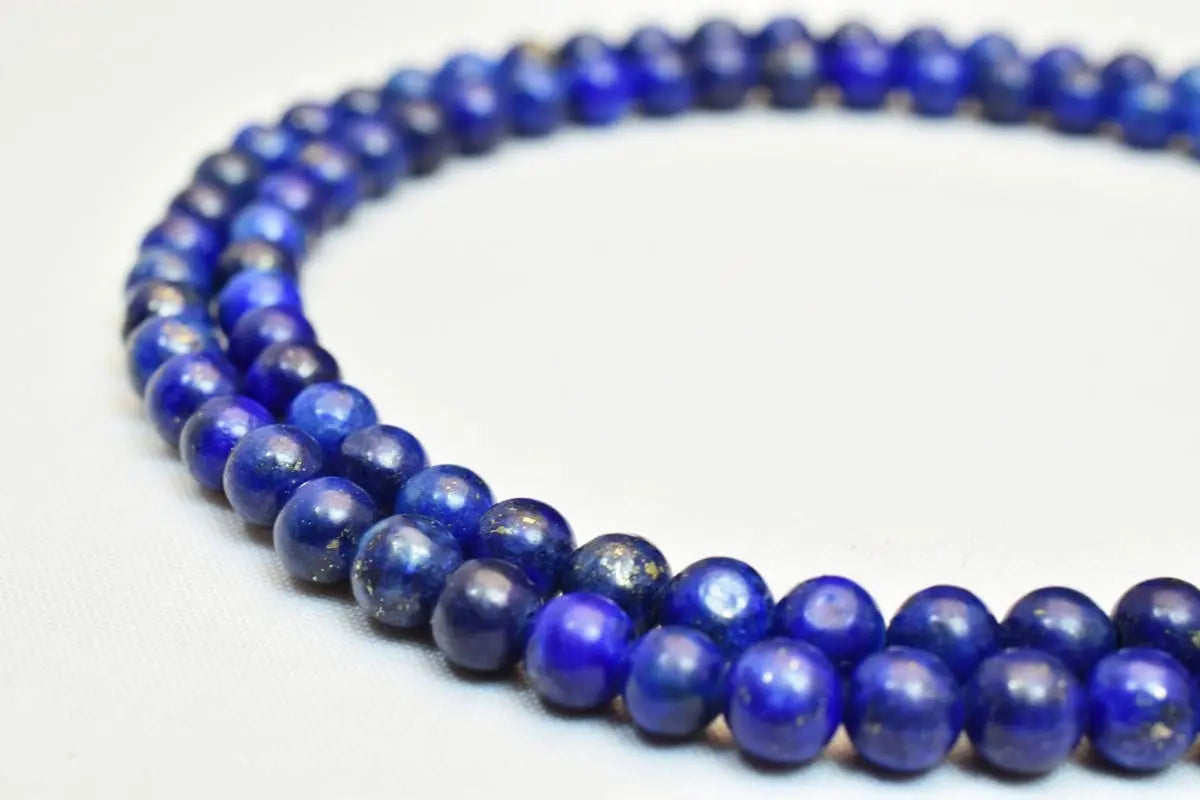 Natural Lapis Lazuli Round Stone Beads 4mm/4.5mm/6mm/8mm/10mm/12mm Sold by String - BeadsFindingDepot