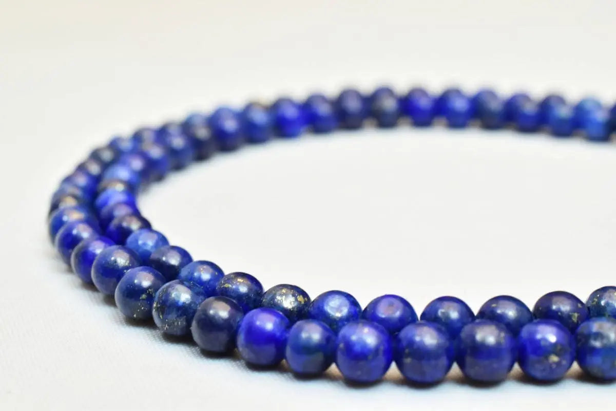 Natural Lapis Lazuli Round Stone Beads 4mm/4.5mm/6mm/8mm/10mm/12mm Sold by String - BeadsFindingDepot