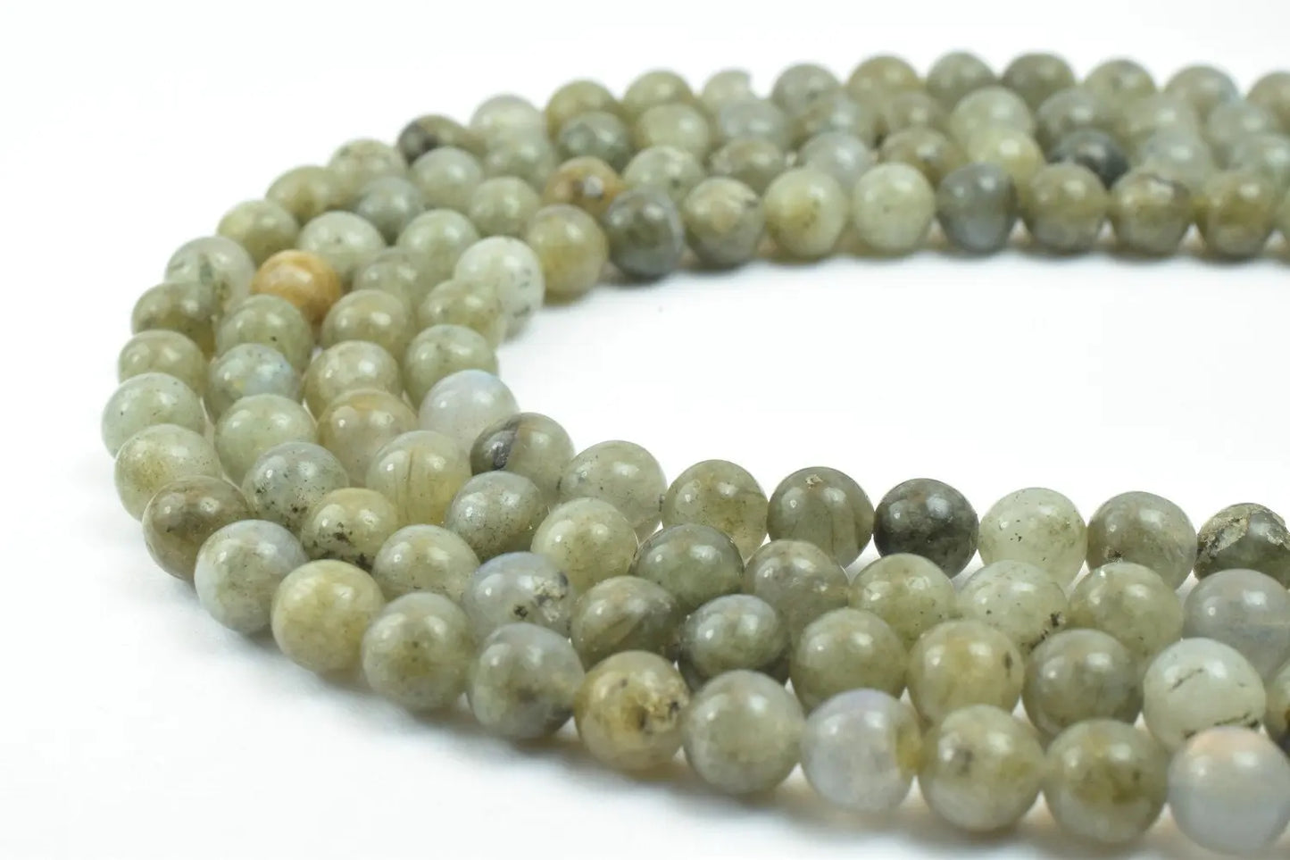 6mm Green Labradorite Round Crystal Gemstone Beads for Jewelry Making - BeadsFindingDepot