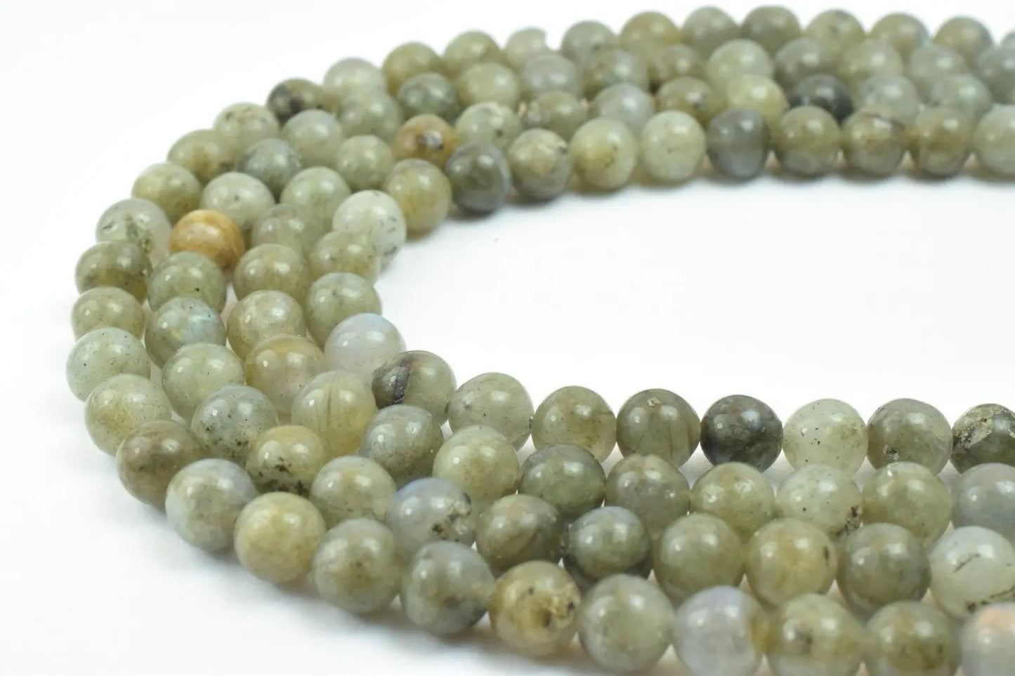 6mm Green Labradorite Round Crystal Gemstone Beads for Jewelry Making - BeadsFindingDepot