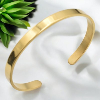 Gold Stainless steel Bracelet Cuff minimalist whole sale bracelet BeadsFindingDepot