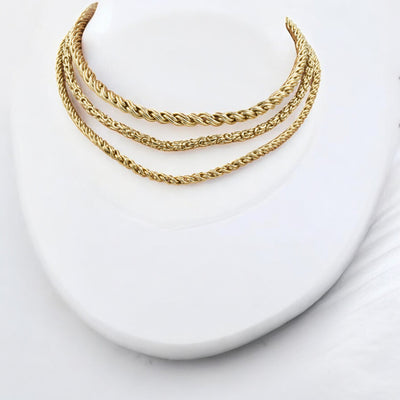 Gold Rope Chain Necklace 