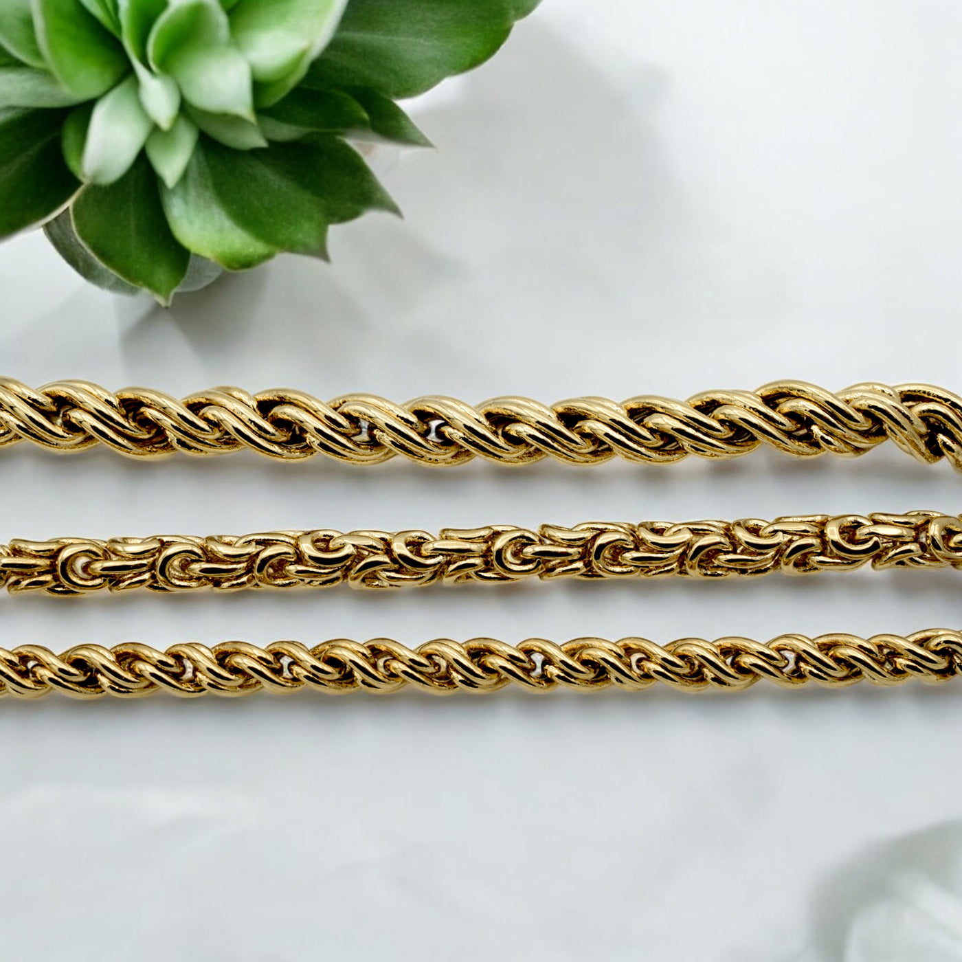 Gold Rope Chain Necklace 