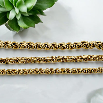 Gold Rope Chain Necklace 