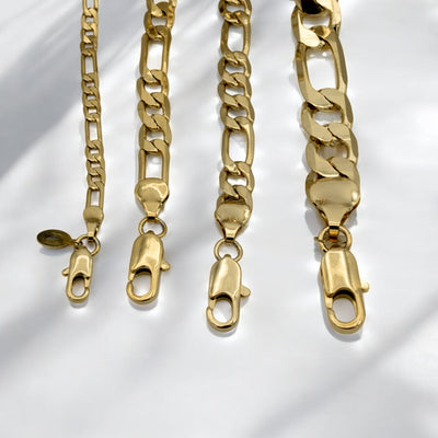 Gold Figaro Chain Necklace - Classic and Versatile Gift for Him or Her