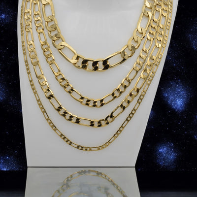 Gold Figaro Chain Necklace - Classic and Versatile Gift for Him or Her