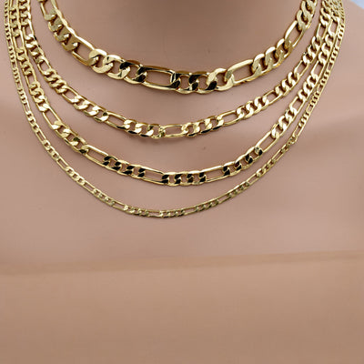 Gold Figaro Chain Necklace - Classic and Versatile Gift for Him or Her