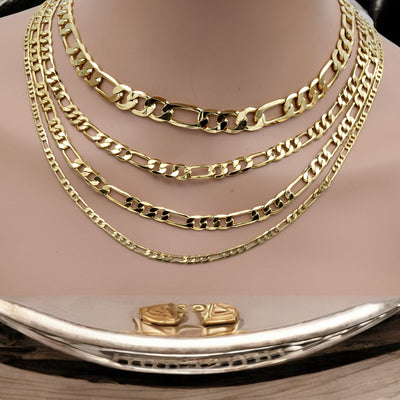 Gold Figaro Chain Necklace - Classic and Versatile Gift for Him or Her