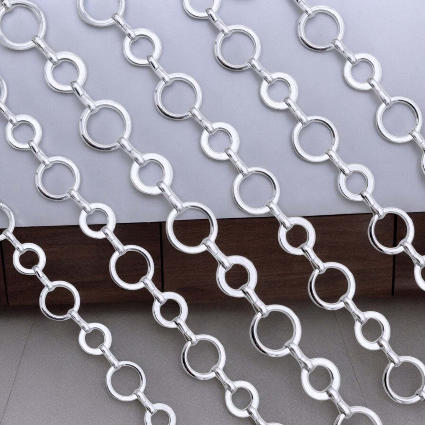 Stainless Steel Circle link chain by yard for jewelry making BeadsFindingDepot