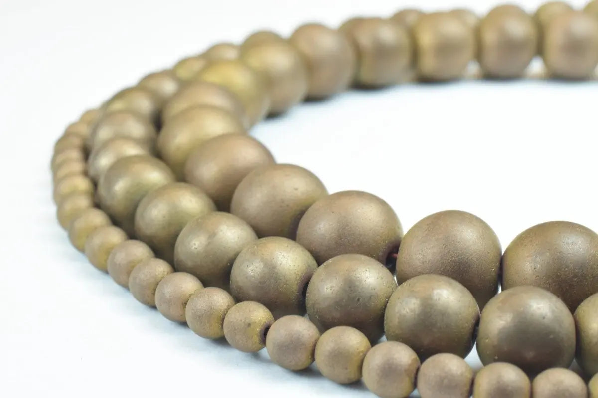 Coffee Bronze Hematite Round Beads 4mm 12mm Healing Crystal Gemstone - BeadsFindingDepot