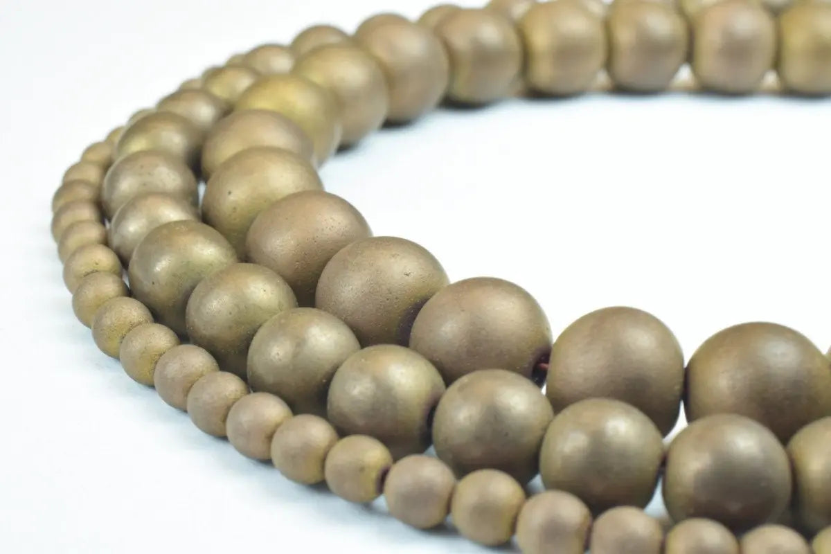 Coffee Bronze Hematite Round Beads 4mm 12mm Healing Crystal Gemstone - BeadsFindingDepot