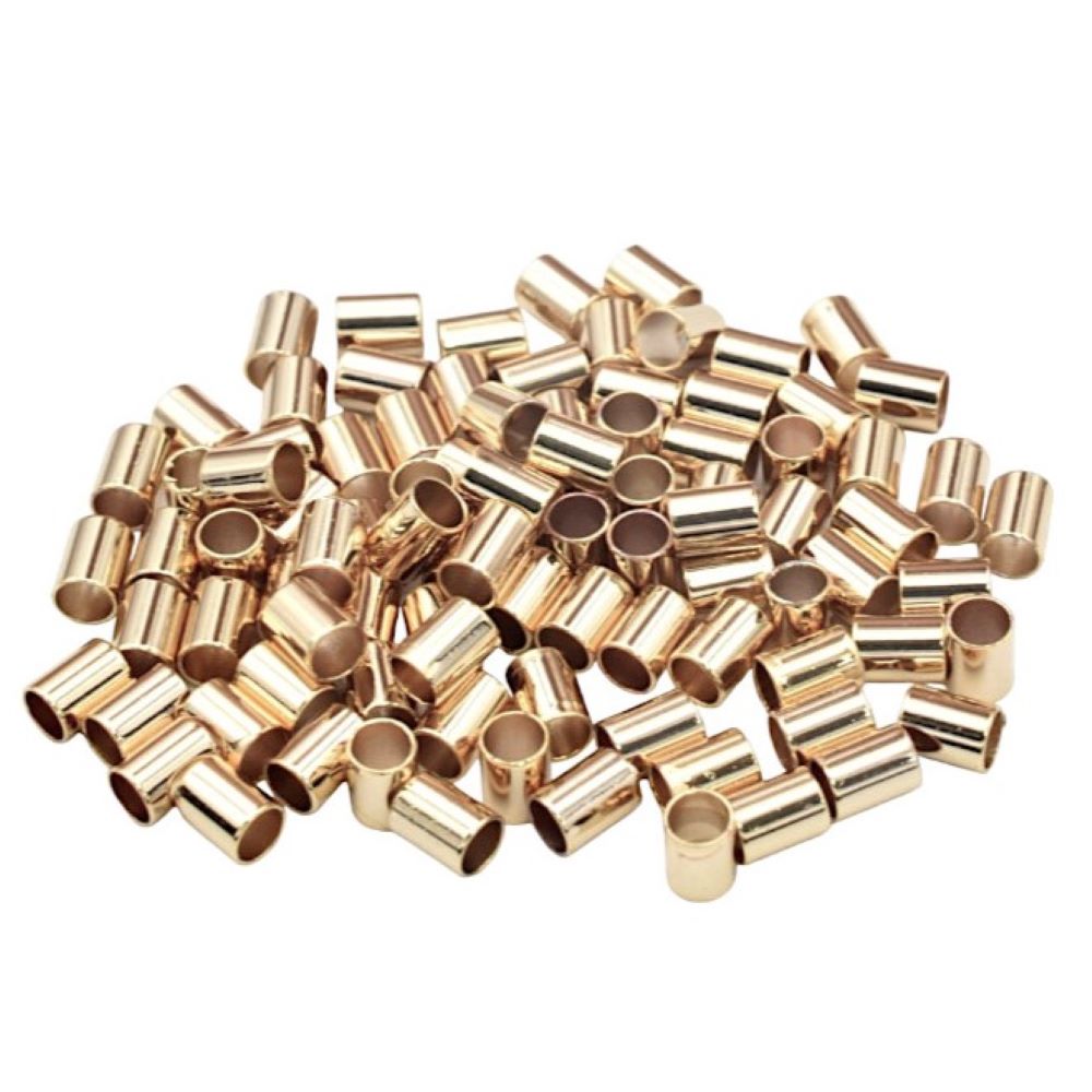 Gold filled crimp beads/ crimp tubes for jewelry making- 18k- 1mm/3x2mm/4x3mm 100pcs BeadsFindingDepot