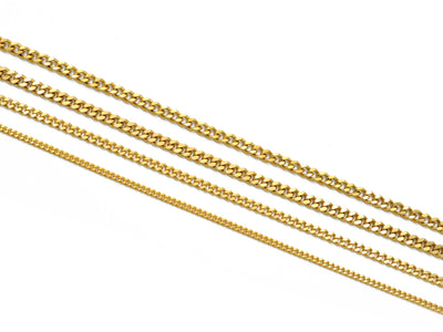Curb Gold EP Chain Necklace Men Cuban Flat Layered Jewelry - BeadsFindingDepot