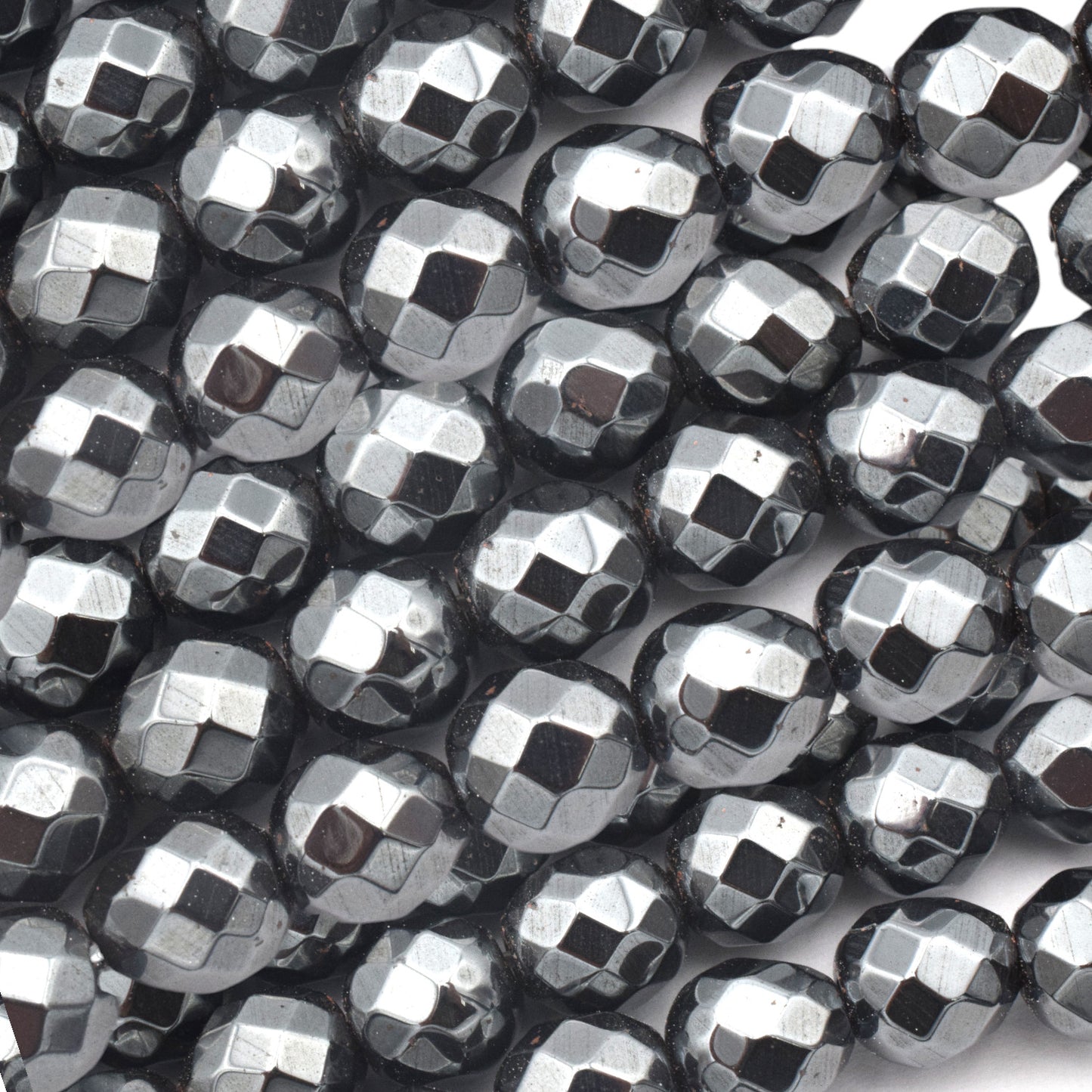 Disco Faceted Hematite gemstone beads for jewelry making 4mm 6mm 8mm 10mm 12mm 13mm BeadsFindingDepot