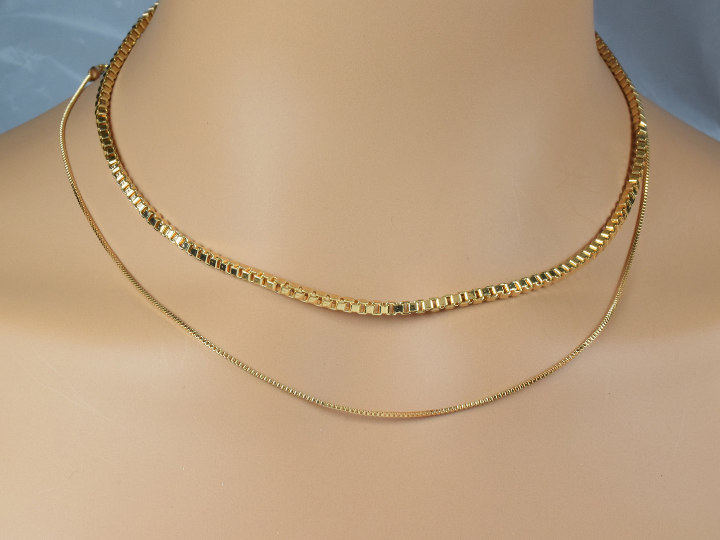 Gold Filled Box Chain necklace customize findings for Jewelry supplier