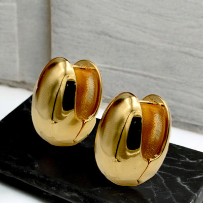 Bold Gold-Filled Dome Earrings – Classic Elegance for Every Occasion