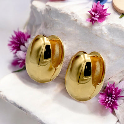 Bold Gold-Filled Dome Earrings – Classic Elegance for Every Occasion