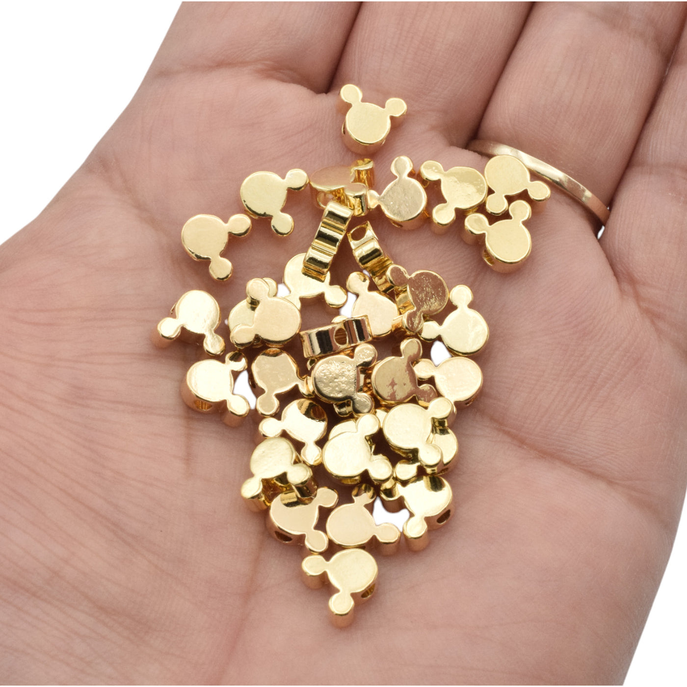 18k & 14k Gold Mickey Mouse Slider Beads | Jewelry Making Supplies