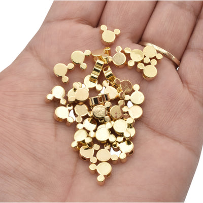 18k & 14k Gold Mickey Mouse Slider Beads | Jewelry Making Supplies