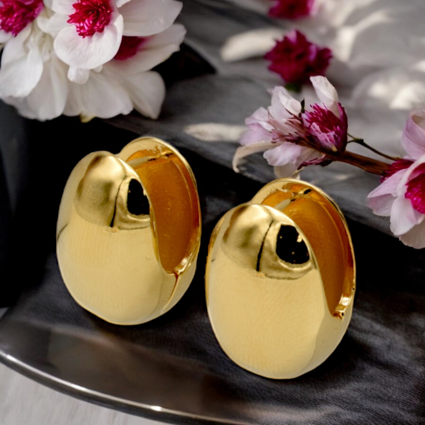Bold Gold-Filled Dome Earrings – Classic Elegance for Every Occasion