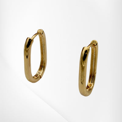 Gold-Filled Sleek Oval Hoop Earrings – Modern and Minimalist Design