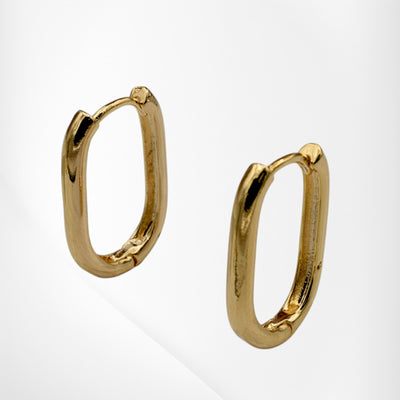 Gold-Filled Sleek Oval Hoop Earrings – Modern and Minimalist Design
