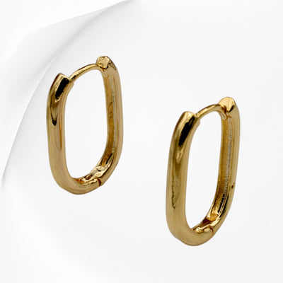 Gold-Filled Sleek Oval Hoop Earrings – Modern and Minimalist Design