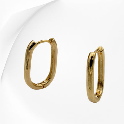 Gold-Filled Sleek Oval Hoop Earrings – Modern and Minimalist Design