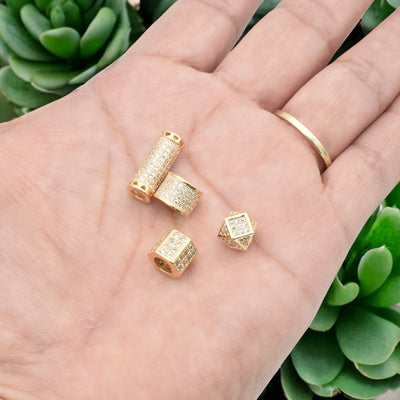 Gold Filled look, CZ Spacer Beads for Jewelry Making | Elegant DIY Supplies