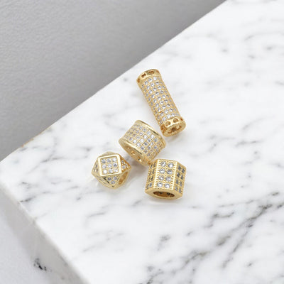 Gold Filled look, CZ Spacer Beads for Jewelry Making | Elegant DIY Supplies