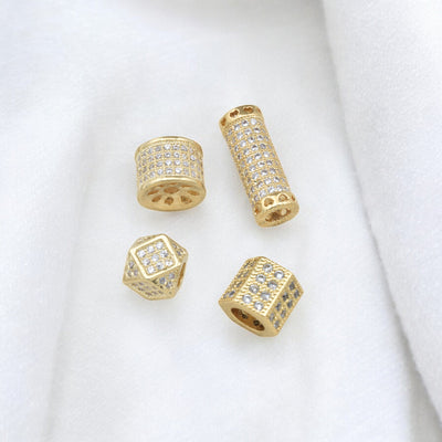 Gold Filled look, CZ Spacer Beads for Jewelry Making | Elegant DIY Supplies