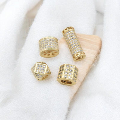 Gold Filled look, CZ Spacer Beads for Jewelry Making | Elegant DIY Supplies