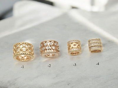 Gold-Filled Spacer Beads - Micro Pave CZ Zirconia for Jewelry Making