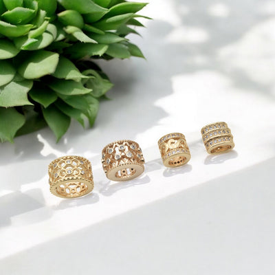 Gold-Filled Spacer Beads - Micro Pave CZ Zirconia for Jewelry Making