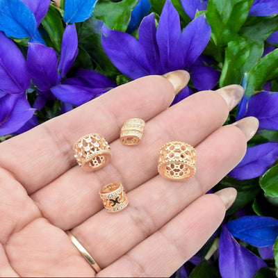 Gold-Filled Spacer Beads - Micro Pave CZ Zirconia for Jewelry Making